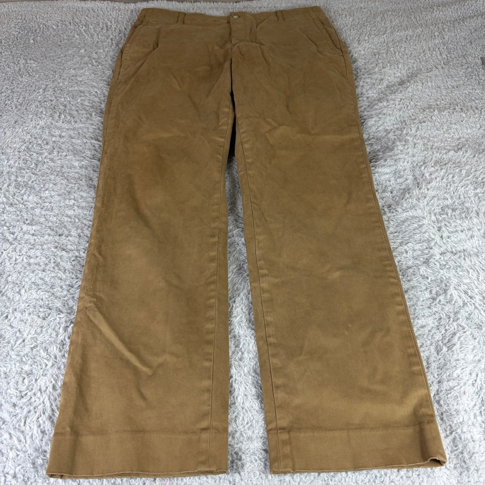 Vince Owen Classic Fit Pants Mens L Tan Brown Elastic Back Waist Chino Trousers